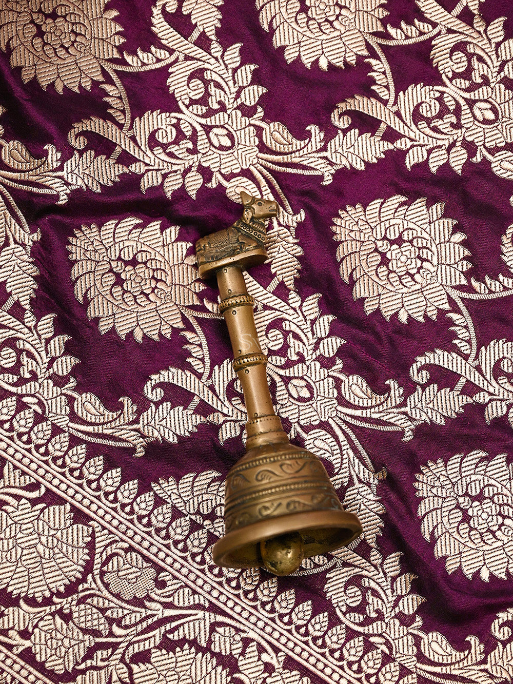 Wine Uppada Katan Silk Handloom Banarasi Saree - Sacred Weaves