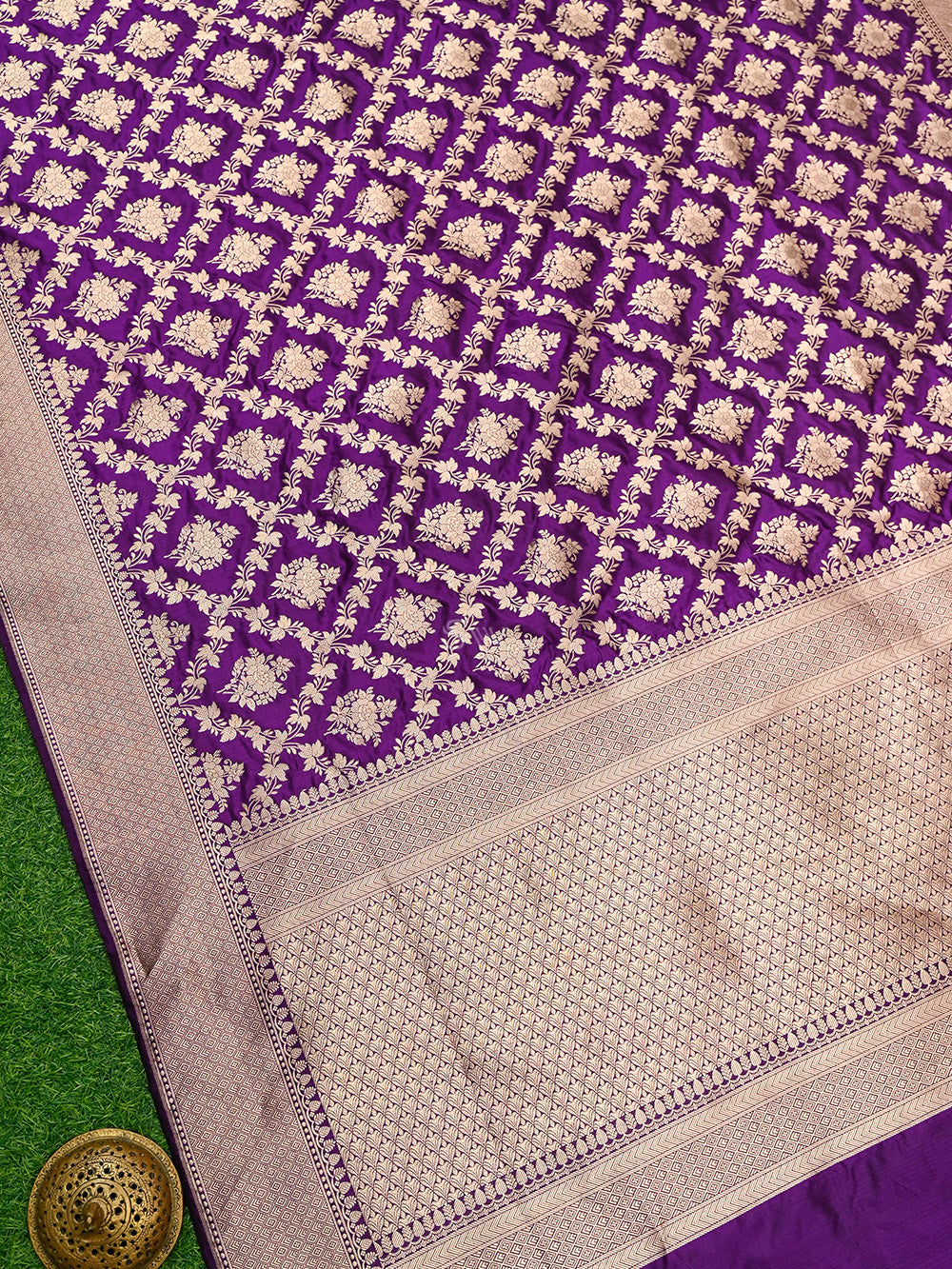 Purple Uppada Katan Silk Handloom Banarasi Saree - Sacred Weaves