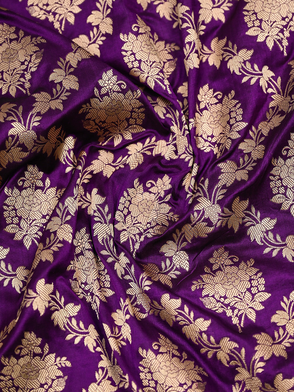 Purple Uppada Katan Silk Handloom Banarasi Saree - Sacred Weaves