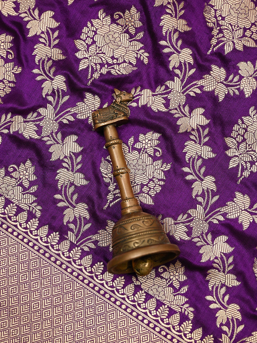 Purple Uppada Katan Silk Handloom Banarasi Saree - Sacred Weaves