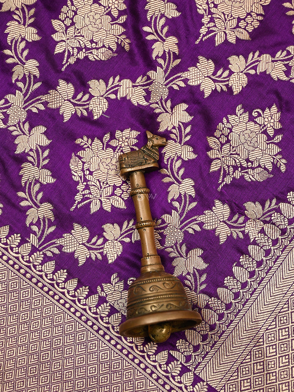 Purple Uppada Katan Silk Handloom Banarasi Saree - Sacred Weaves
