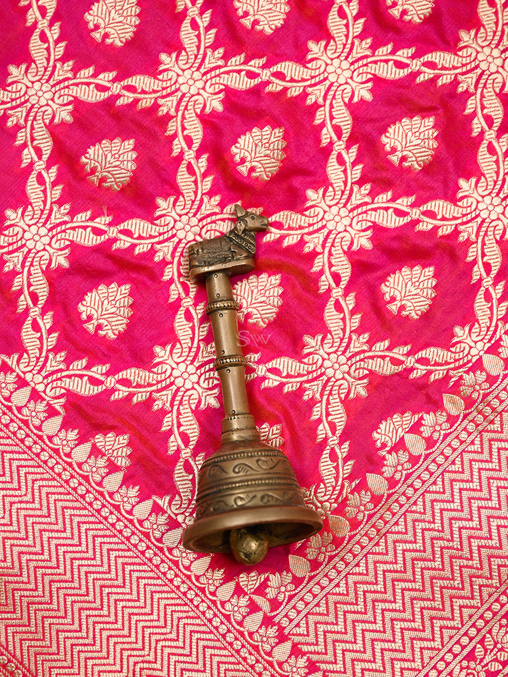 Pink Orange Uppada Katan Silk Handloom Banarasi Saree - Sacred Weaves