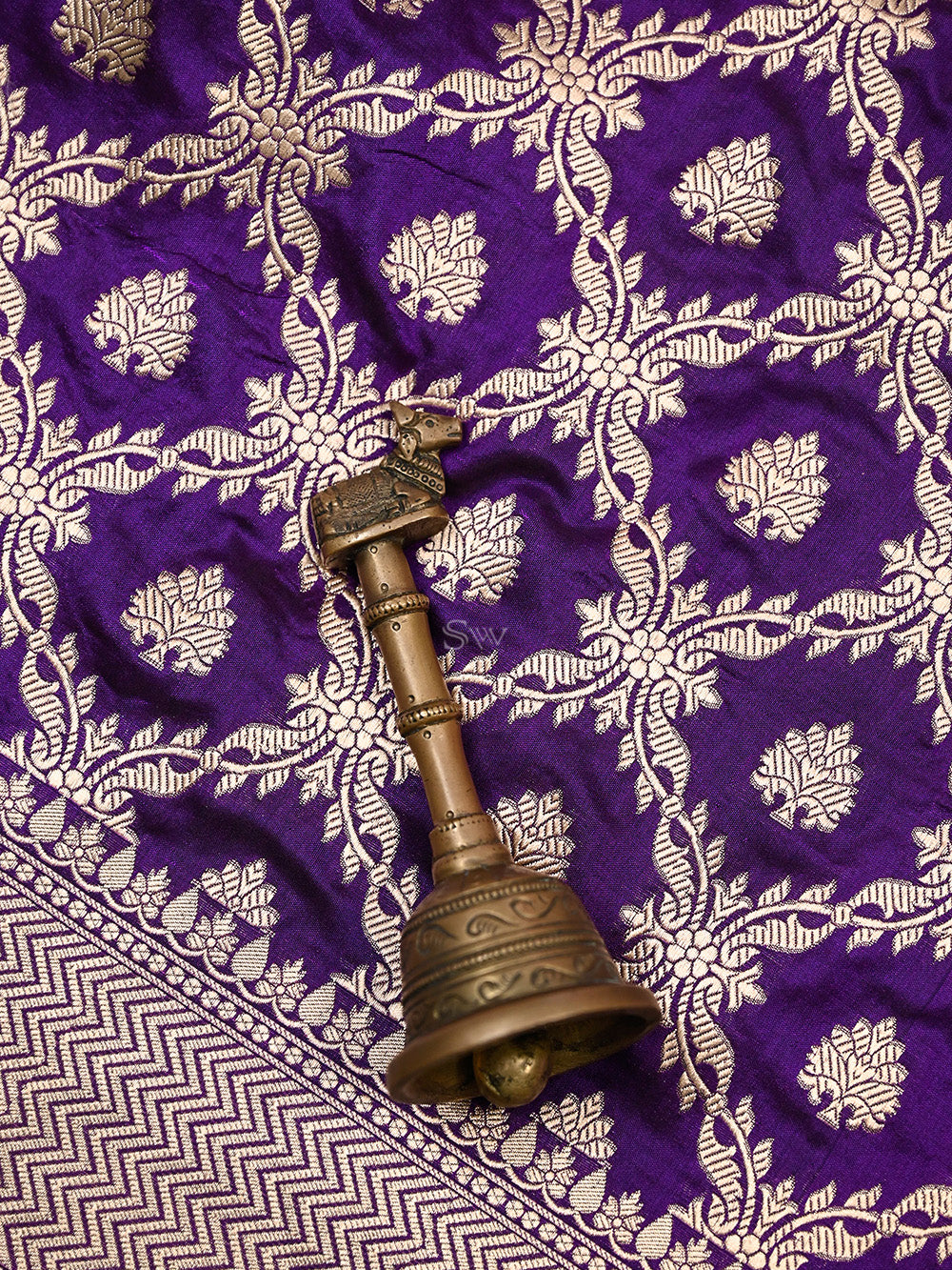 Purple Uppada Katan Silk Handloom Banarasi Saree - Sacred Weaves