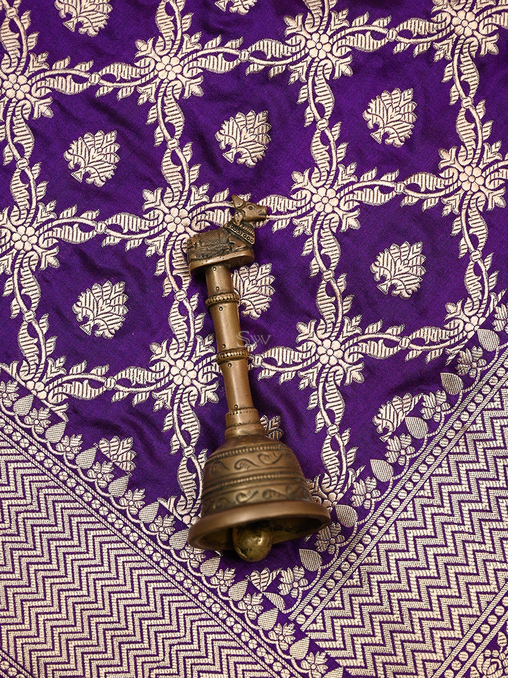 Purple Uppada Katan Silk Handloom Banarasi Saree - Sacred Weaves