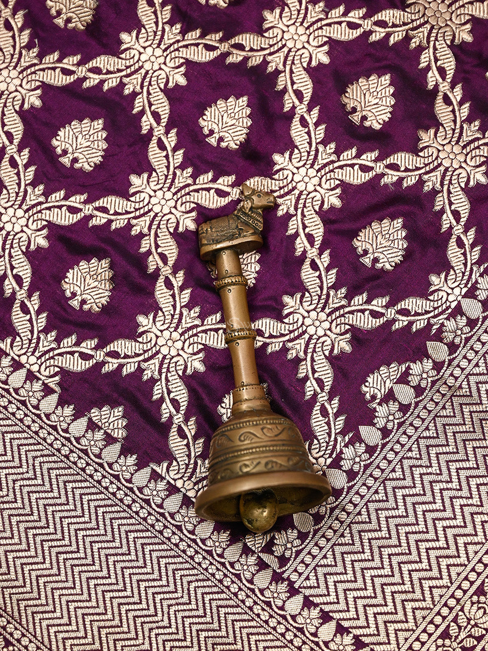 Wine Uppada Katan Silk Handloom Banarasi Saree - Sacred Weaves