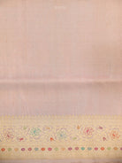 Pastel Pink Sona Roopa Meenakari Silk Tissue Real Zari Handloom Banarasi Saree - Sacred Weaves