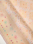 Pastel Pink Sona Roopa Meenakari Silk Tissue Real Zari Handloom Banarasi Saree - Sacred Weaves