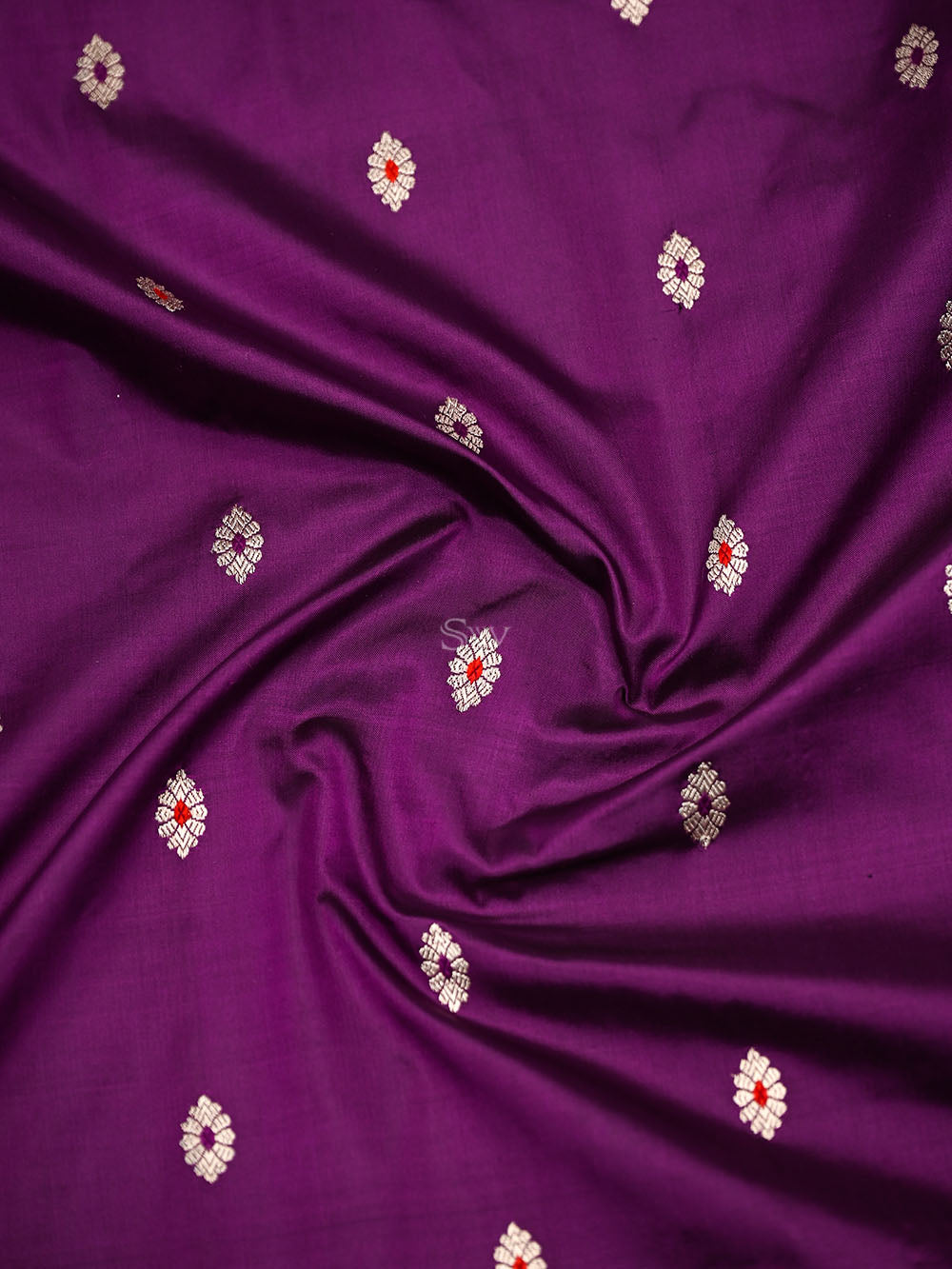 Purple Meenakari Katan Silk Handloom Banarasi Saree - Sacred Weaves