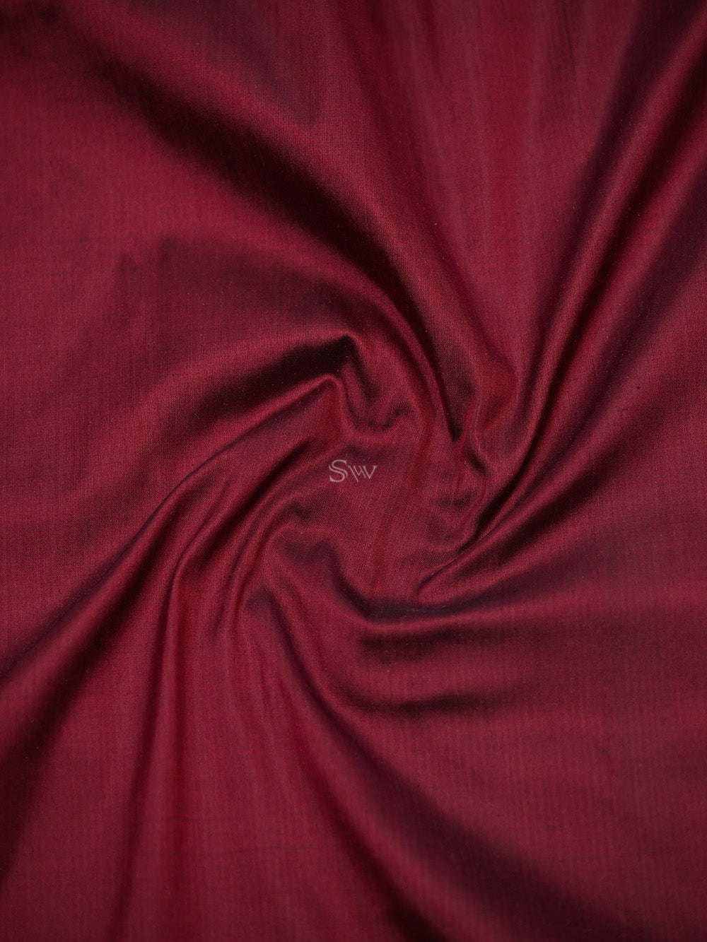 Wine Plain Katan Silk Handloom Banarasi Saree