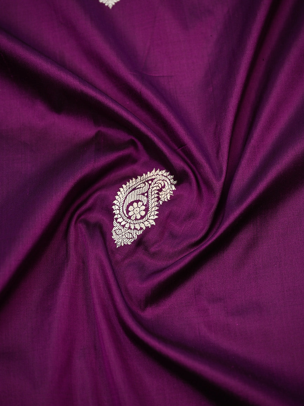 Purple Boota Katan Silk Handloom Banarasi Saree