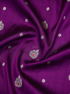 Purple Booti Tussar Silk Handloom Banarasi Saree - Sacred Weaves