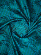 Blue Green Floral Jaal Tanchoi Silk Handloom Banarasi Saree - Sacred Weaves