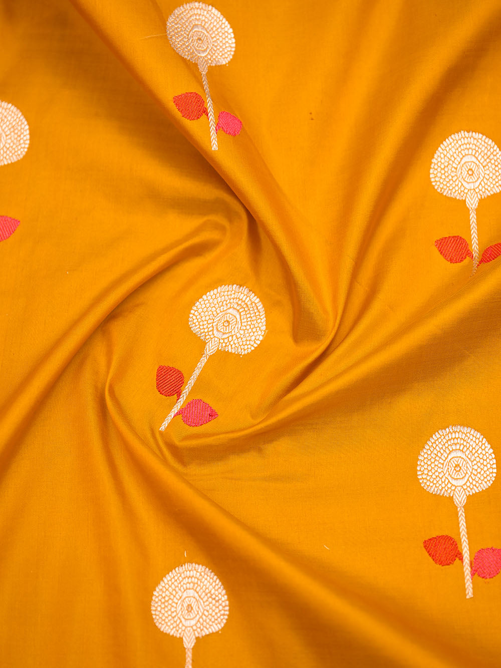 Mustard Meenakari Katan Silk Handloom Banarasi Saree - Sacred Weaves
