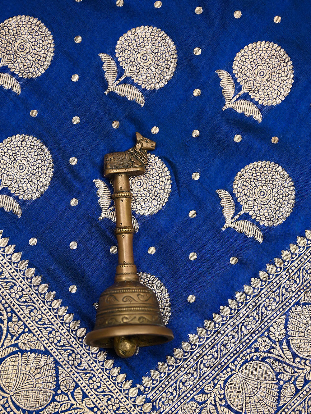 Blue Booti Katan Silk Uppada Handloom Banarasi Saree