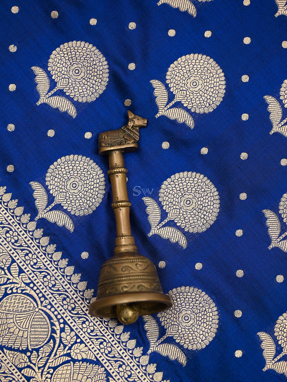 Blue Booti Katan Silk Uppada Handloom Banarasi Saree