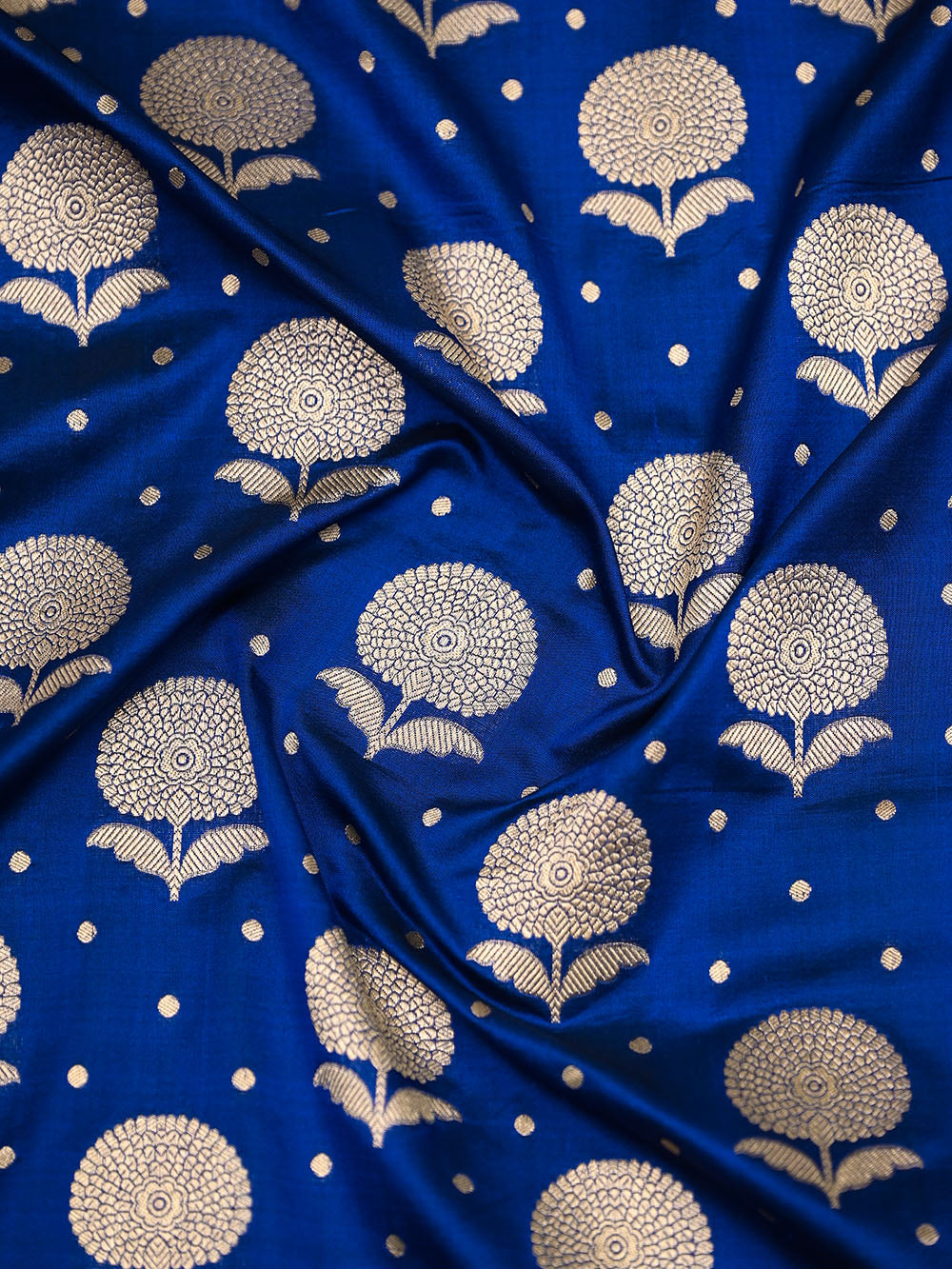 Blue Booti Katan Silk Uppada Handloom Banarasi Saree