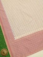 Cream Meenakari Jaal Cotton Silk Handloom Banarasi Saree - Sacred Weaves
