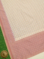 Cream Meenakari Jaal Cotton Silk Handloom Banarasi Saree - Sacred Weaves
