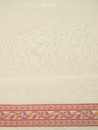 Cream Meenakari Jaal Cotton Silk Handloom Banarasi Saree - Sacred Weaves