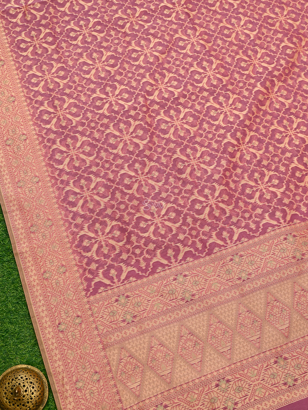 Pink Meenakari Jaal Cotton Silk Handloom Banarasi Saree - Sacred Weaves