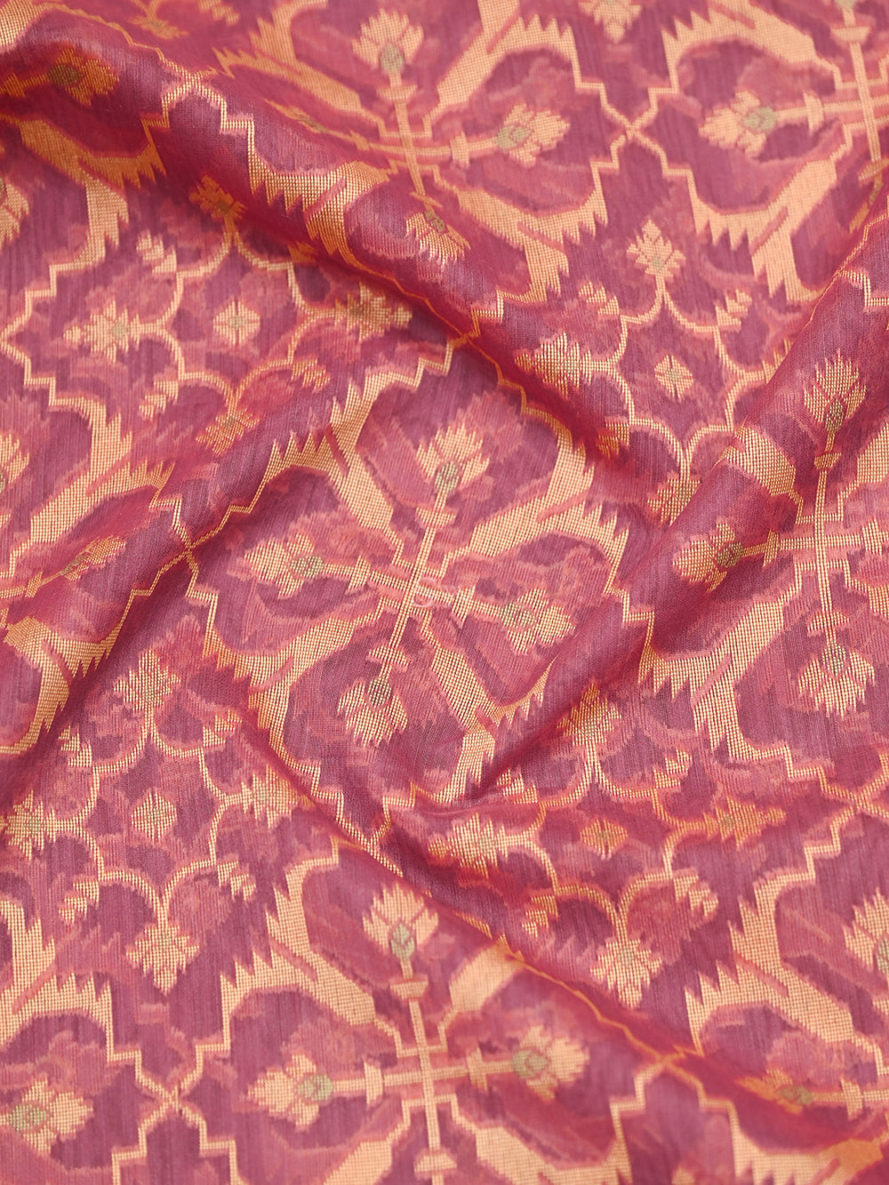 Pink Meenakari Jaal Cotton Silk Handloom Banarasi Saree - Sacred Weaves