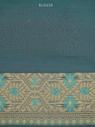 Teal Blue Meenakari Jaal Cotton Silk Handloom Banarasi Saree - Sacred Weaves