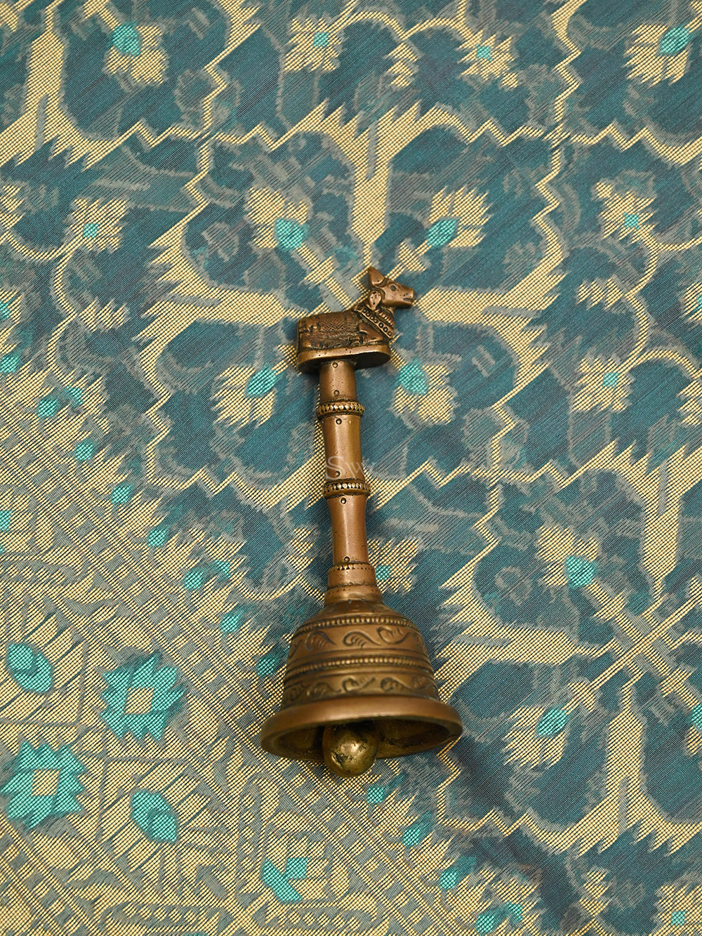 Teal Blue Meenakari Jaal Cotton Silk Handloom Banarasi Saree - Sacred Weaves