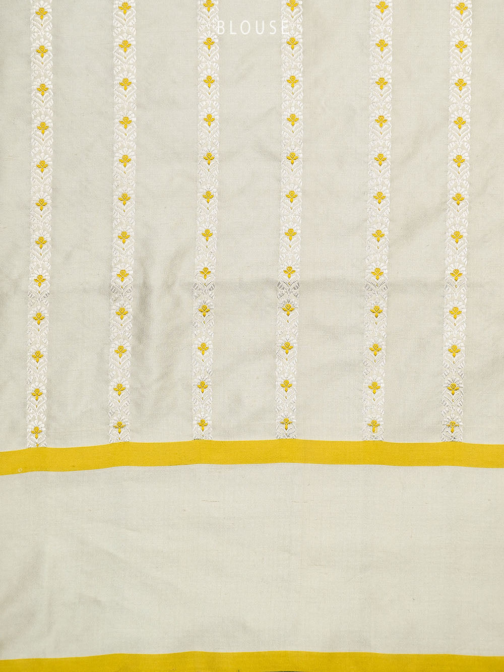 Off-White Meenakari Boota Satin Silk Handloom Banarasi Saree - Sacred Weaves