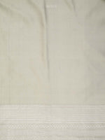 Light Grey Plain Satin Silk Handloom Banarasi Saree - Sacred Weaves