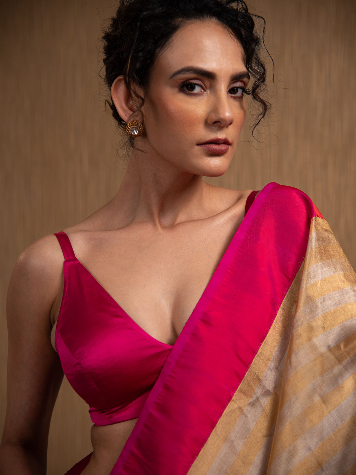 Gold Off White Tissue Rangkat Handloom Banarasi Saree - Sacred Weaves