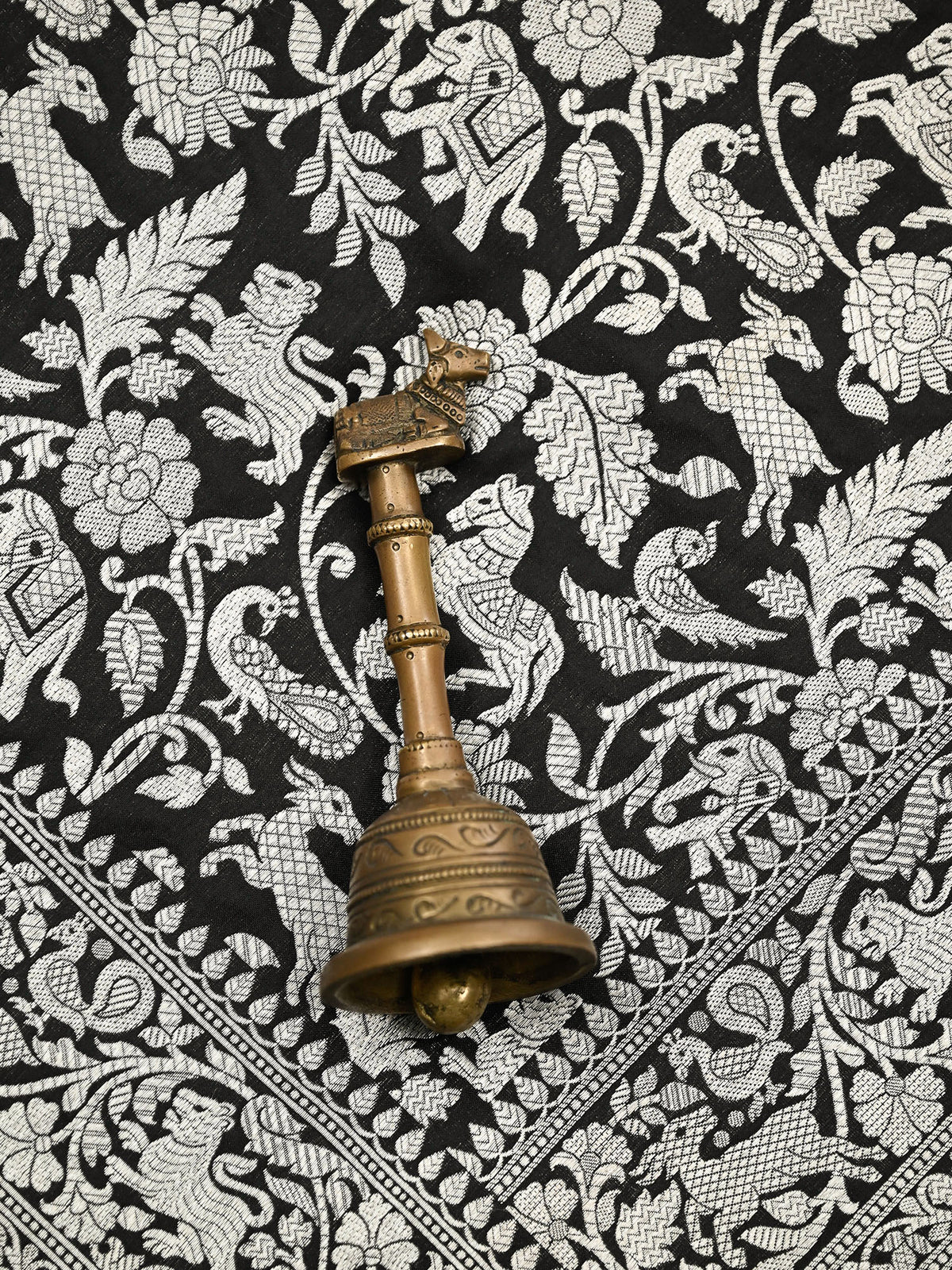 Black Shikargah Katan Silk Handloom Banarasi Saree - Sacred Weaves