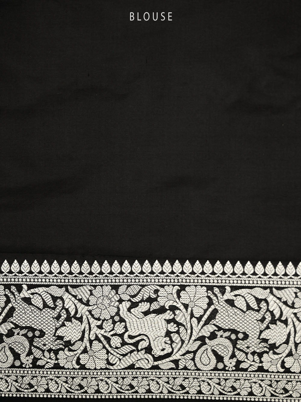 Black Shikargah Katan Silk Handloom Banarasi Saree - Sacred Weaves
