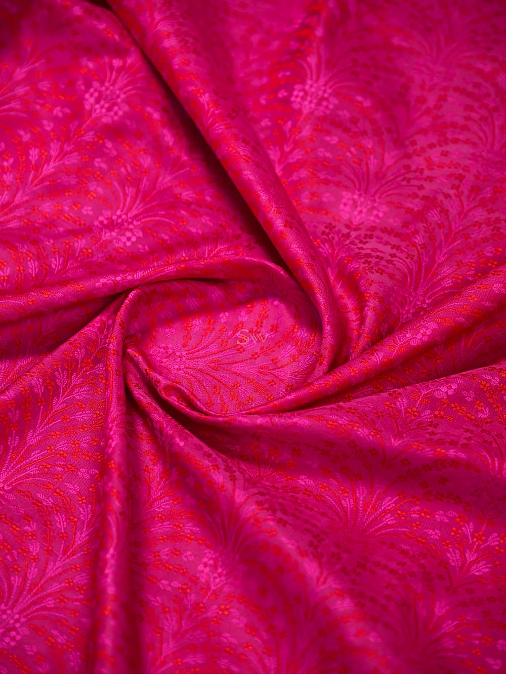 Pink Red  Satin Tanchoi  Handloom Banarasi Saree - Sacred Weaves