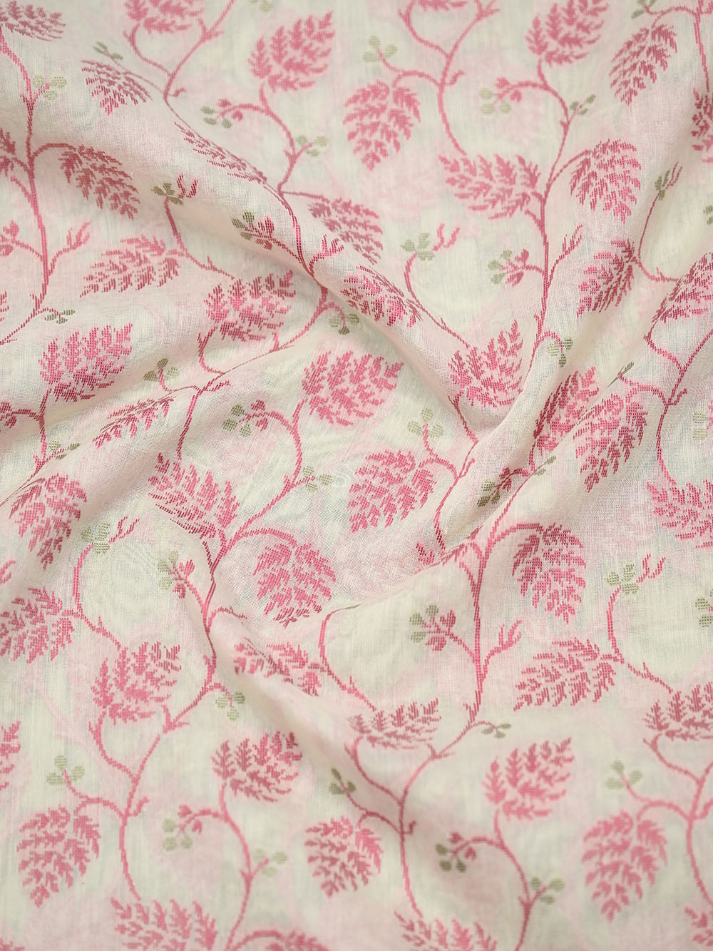 Off-White Meenakari Booti Cotton Silk Handloom Banarasi Saree - Sacred Weaves