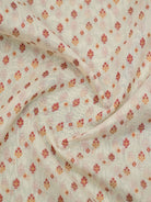 Cream Meenakari Leheriya Booti Cotton Silk Handloom Banarasi Saree - Sacred Weaves
