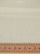 Cream Meenakari Leheriya Booti Cotton Silk Handloom Banarasi Saree - Sacred Weaves