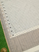 Cream Meenakari Leheriya Booti Cotton Silk Handloom Banarasi Saree - Sacred Weaves