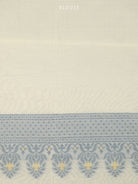 Off-White Meenakari Booti Cotton Silk Handloom Banarasi Saree - Sacred Weaves