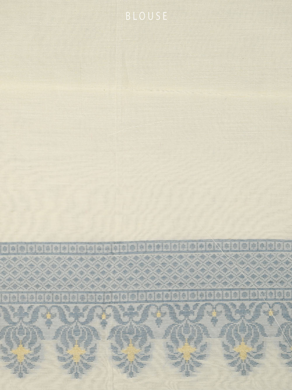Off-White Meenakari Booti Cotton Silk Handloom Banarasi Saree - Sacred Weaves