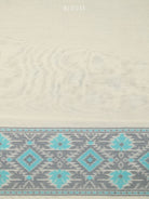 White Meenakari Booti Cotton Silk Handloom Banarasi Saree - Sacred Weaves