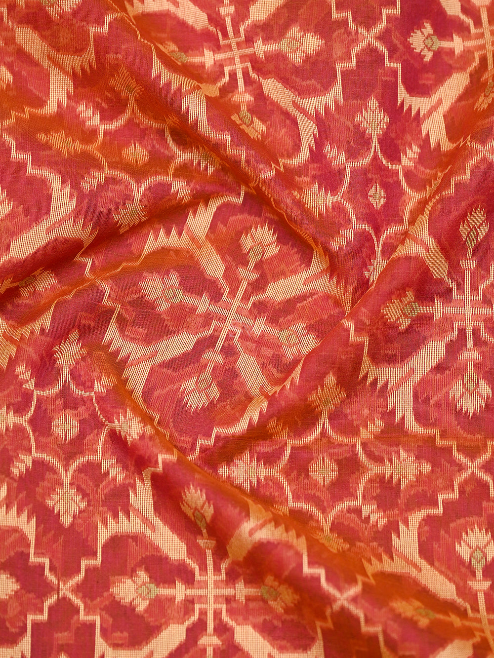 Pink Orange Meenakari Jaal Cotton Silk Handloom Banarasi Saree - Sacred Weaves