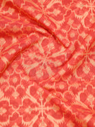 Bright Coral Pink Meenakari Jaal Cotton Silk Handloom Banarasi Saree - Sacred Weaves