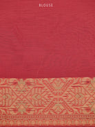 Dark Coral Pink Meenakari Jaal Cotton Silk Handloom Banarasi Saree - Sacred Weaves