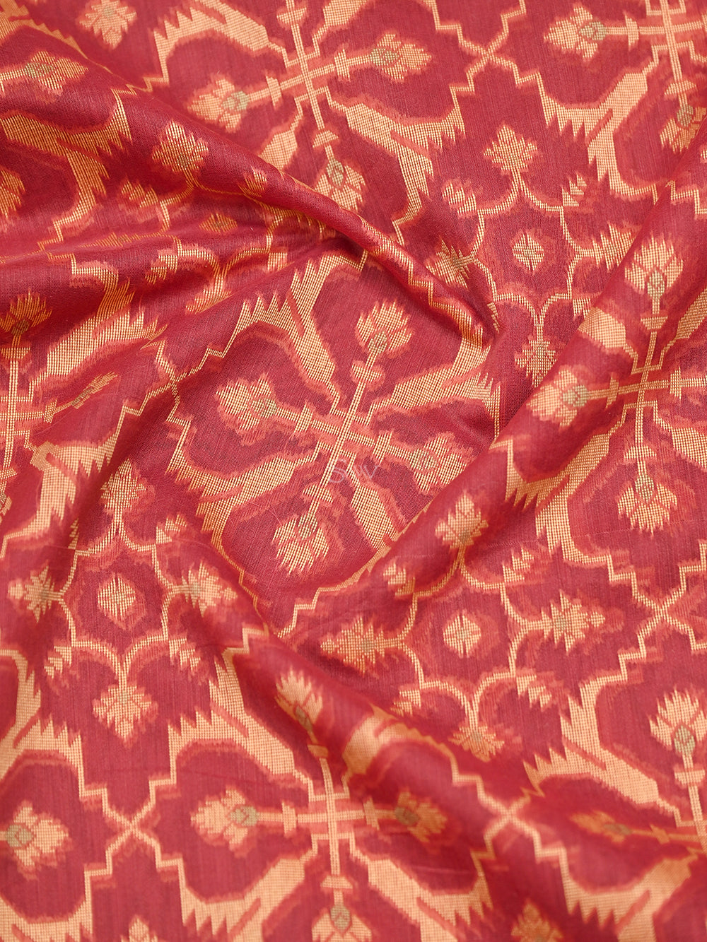 Dark Coral Pink Meenakari Jaal Cotton Silk Handloom Banarasi Saree - Sacred Weaves