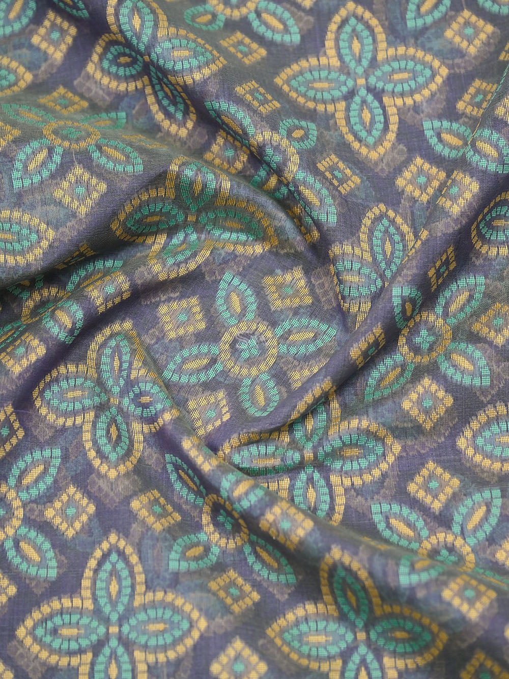 Grey Meenakari Booti Cotton Silk Handloom Banarasi Saree - Sacred Weaves