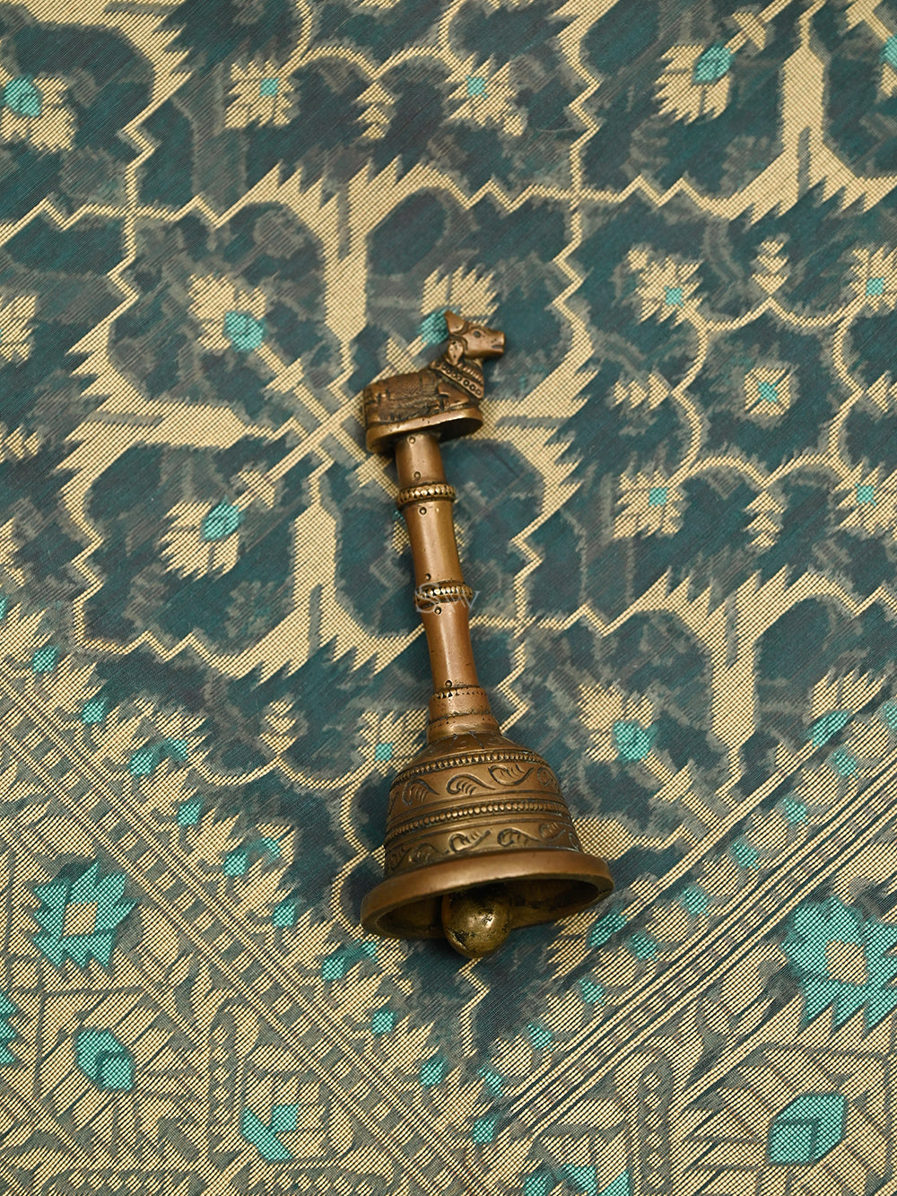Teal Blue Meenakari Jaal Cotton Silk Handloom Banarasi Saree - Sacred Weaves