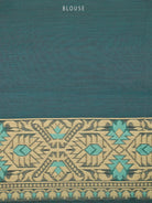 Teal Blue Meenakari Jaal Cotton Silk Handloom Banarasi Saree - Sacred Weaves