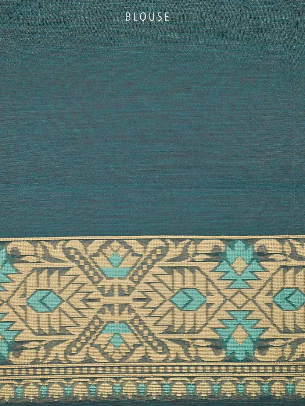 Teal Blue Meenakari Jaal Cotton Silk Handloom Banarasi Saree - Sacred Weaves