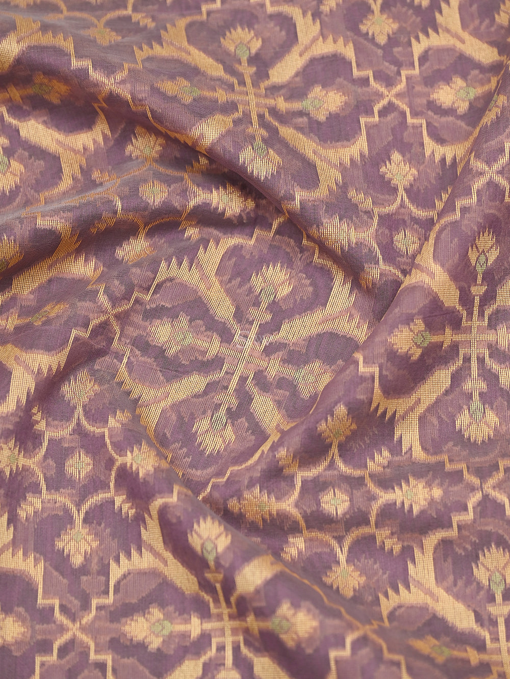 Onion Pink Meenakari Jaal Cotton Silk Handloom Banarasi Saree - Sacred Weaves
