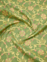 Pista Green Meenakari Jaal Cotton Silk Handloom Banarasi Saree - Sacred Weaves